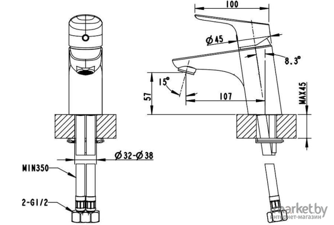 Смеситель Bravat Drop F14898C-1