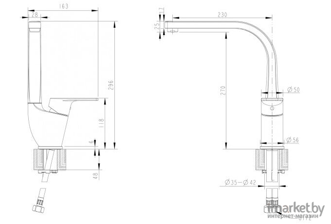 Смеситель Bravat Line F75299C-2