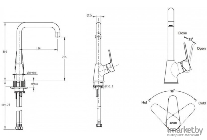 Смеситель Bravat Eco-D F793158C-1