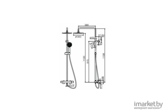 Душевая система Bravat Waterfall SS F639114C-A3