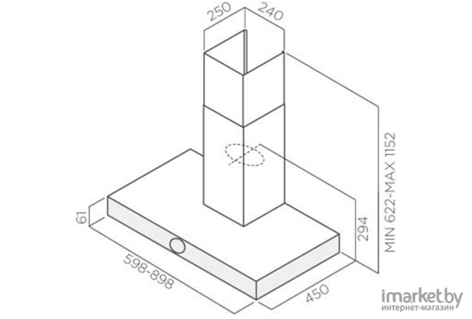 Кухонная вытяжка Jetair Touch BL/A/60 (PRF0099977)