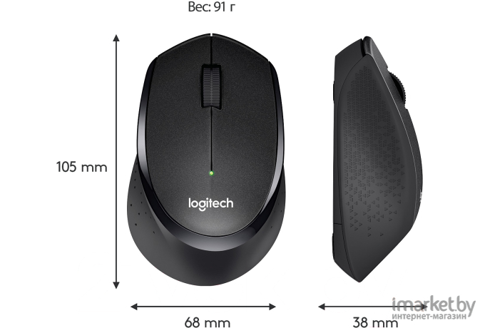 Мышь Logitech M330 Silent Plus (черный) [910-004909]