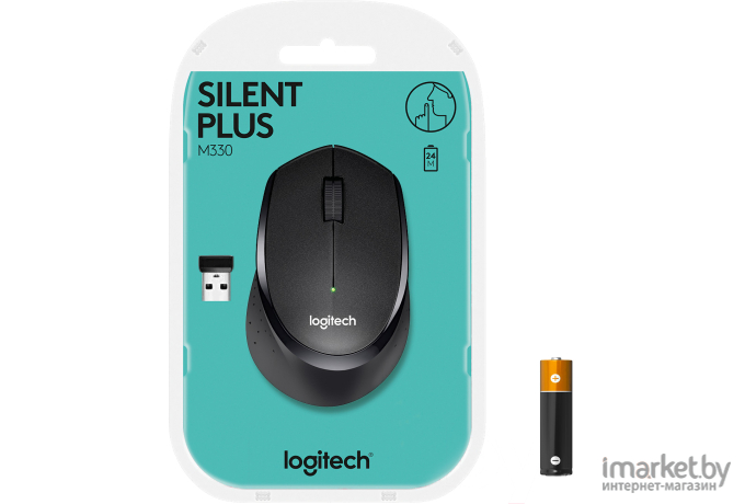 Мышь Logitech M330 Silent Plus (черный) [910-004909]