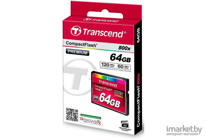 Карта памяти Transcend 800x CompactFlash Premium 64GB (TS64GCF800)