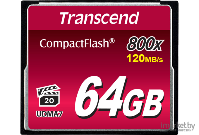 Карта памяти Transcend 800x CompactFlash Premium 64GB (TS64GCF800)