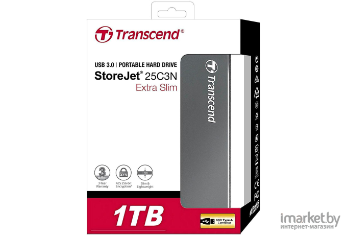Внешний жесткий диск Transcend StoreJet 25C3 1TB [TS1TSJ25C3N]