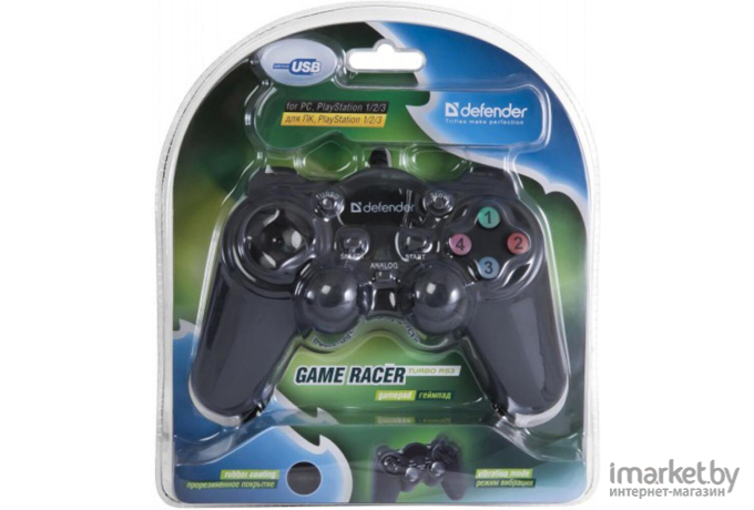 Геймпад Defender Game Racer Turbo RS3 USB-PS2/3 [64251]