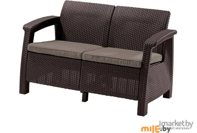 Садовый диван Keter Corfu II Love Seat коричневый