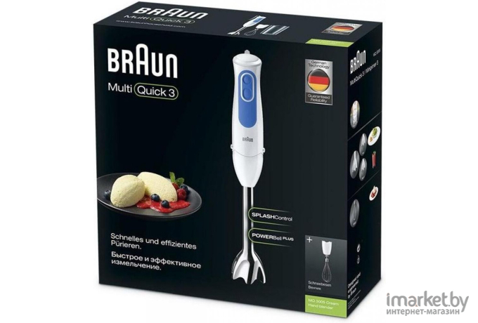 Погружной блендер Braun MultiQuick 3 MQ 3005 Cream белый/синий (MQ3005WH/0X22111197)