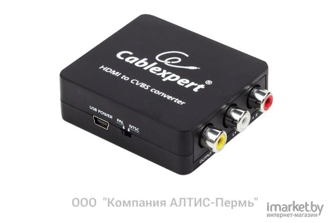 Конвертер HDMI -> RCA Cablexpert DSC-HDMI-CVBS-001, HD19Fx3RCA, HDMI -> 3xRCA (1x video, 2x audio)