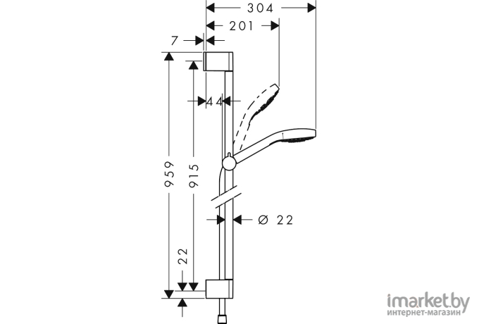 Душевой гарнитур Hansgrohe Croma Select E Multi [26590400]