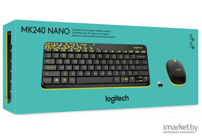 Мышь + клавиатура Logitech MK240 Nano [920-008213]