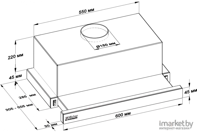Кухонная вытяжка Backer TH60L-2F200-BG