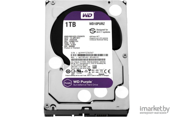 Жесткий диск WD Purple 1TB [WD10PURZ]