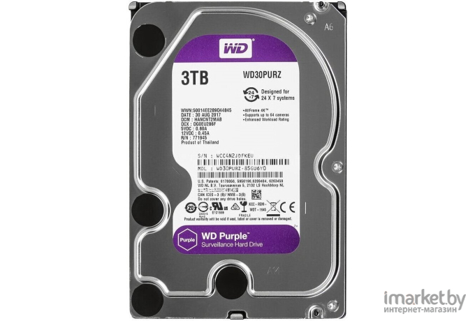 Жесткий диск WD Purple 3TB [WD30PURZ]