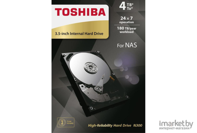 Жесткий диск Toshiba N300 4TB [HDWQ140EZSTA]
