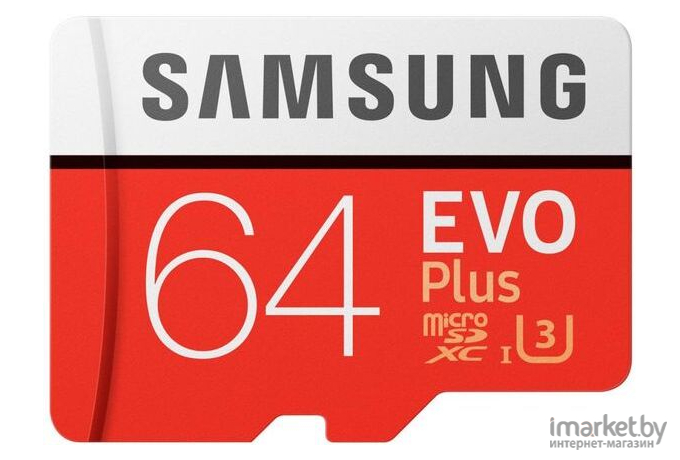 Карта памяти Samsung EVO+ microSDXC 64GB + адаптер [MB-MC64GA]
