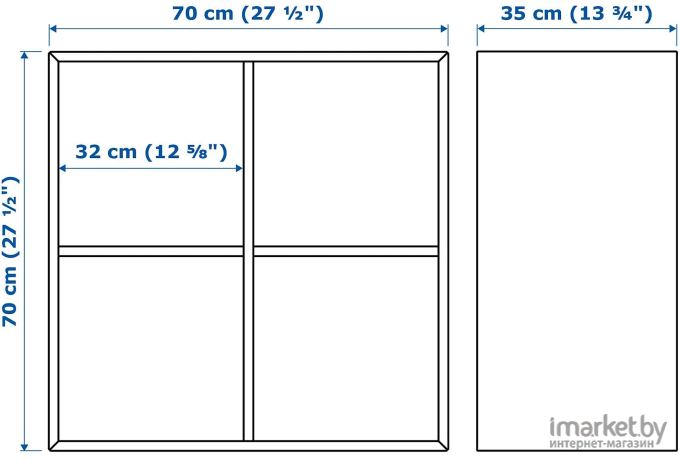 Шкаф с 4 отделениями Ikea Экет [503.593.60]