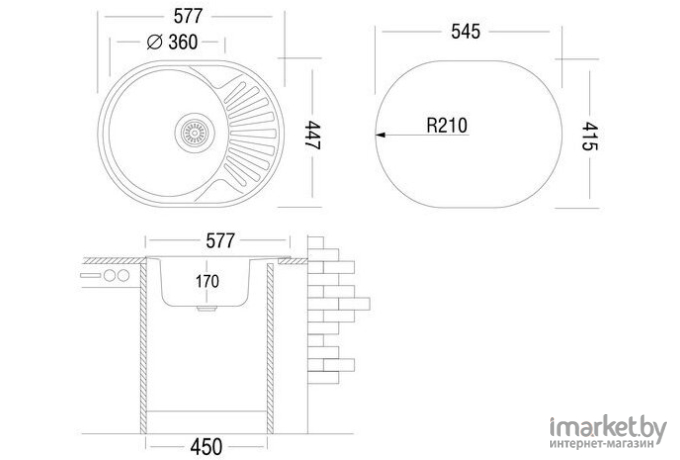 Кухонная мойка Ukinox FAD577.447-T6K 1R