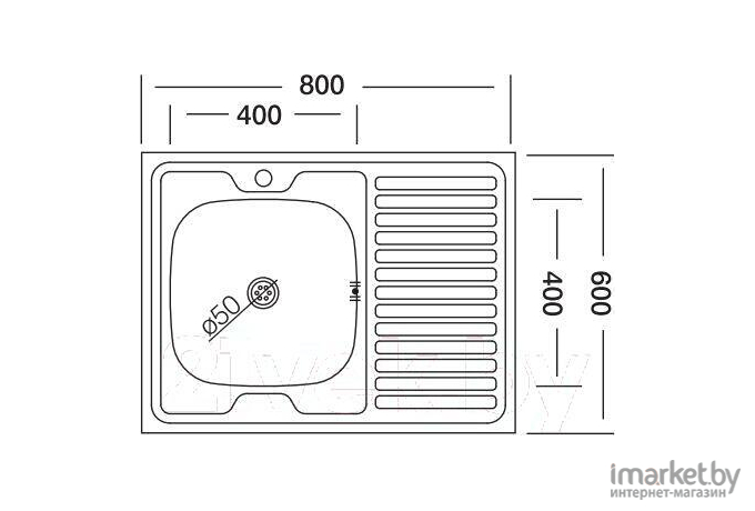 Кухонная мойка Kromevye EC 220 D (чаша слева)