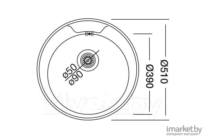 Кухонная мойка Kromevye Rondo EC 146 D