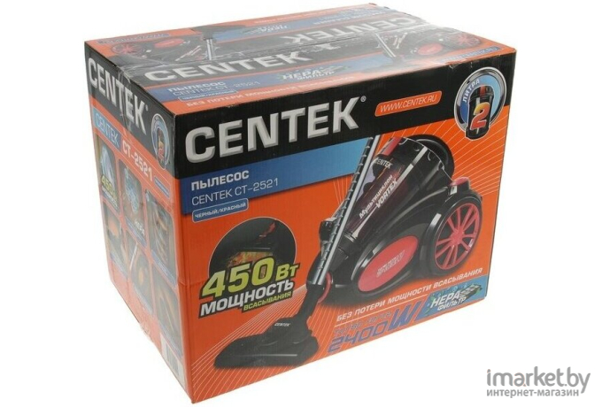 Пылесос CENTEK CT-2521 черный/красный