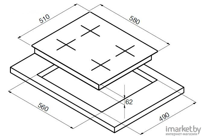 Варочная панель Korting HI 64021 BW