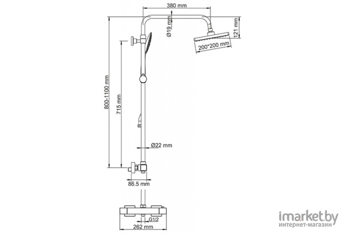 Душевая система Wasserkraft Thermo A15502