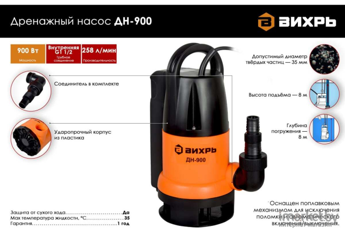 Насос Вихрь ДН-900