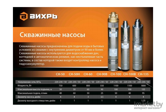 Насос вихрь размеры. Скважинный насос СН-50 Вихрь. Скважинный насос СН-60 (D.75 mm) Вихрь. Скважинные насосы Вихрь таблица. Насос Вихрь СН-60в характеристики.