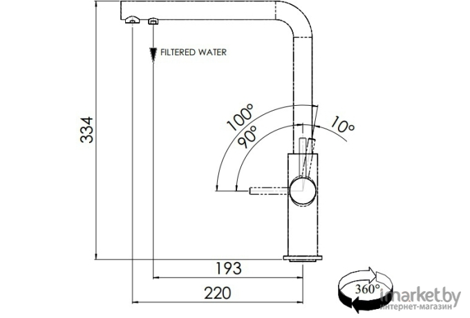 Смеситель Franke Neptune Clear Water с фильтрацией, белый [115.0370.703]