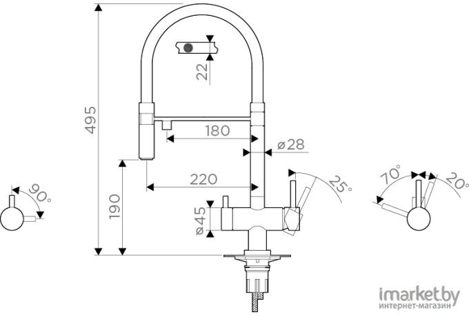 Смеситель Omoikiri Kanto-PVD-GM (4994013)