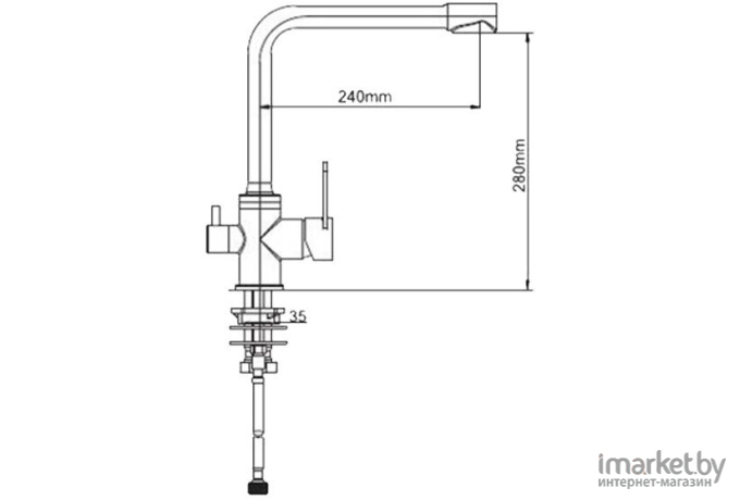 Смеситель Ledeme H55 L4055W-3 (молочный матовый)