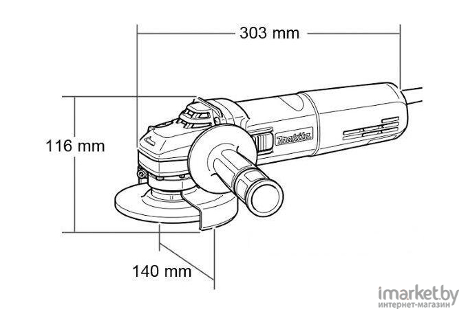 Профессиональная угловая шлифмашина Makita GA6040