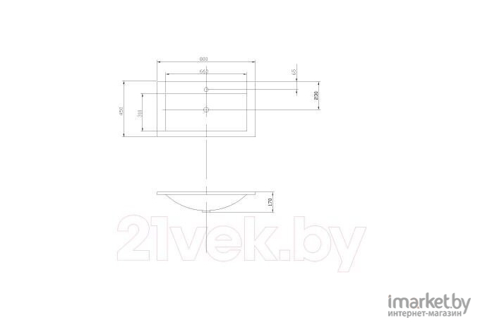 Умывальник Акватон Премьер М 80 80x45 [1A70493KPR010]