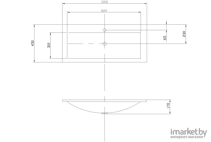 Умывальник Акватон Премьер М 100 100x45 [1A70473KPR010]