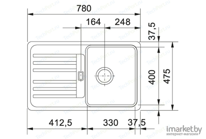 Кухонная мойка Franke MRG 611С 3,5 оборачив., оникс, вентиль-автомат в комплекте [114.0198.353]