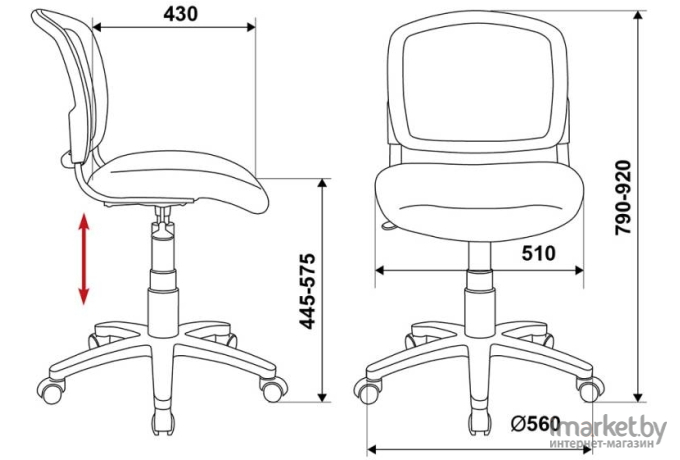 Кресло Бюрократ CH-W296NX/26-24 голубой