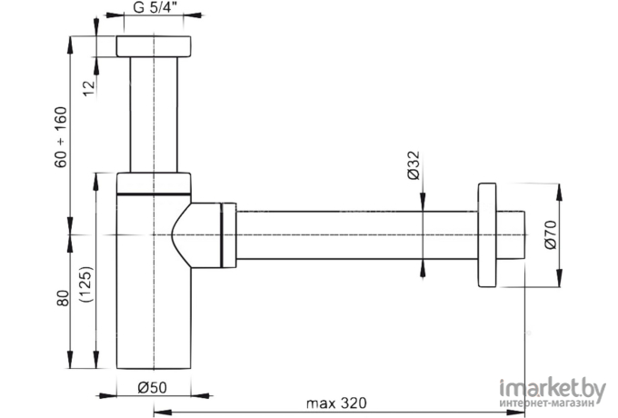 Сифон Alcaplast Design A400