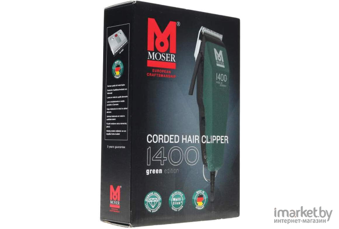 Машинка для стрижки волос Moser 1400 Green edition 1400-0454