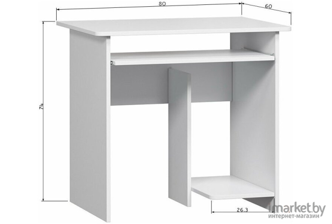 Стол компьютерный Сокол КСТ-21.1 белый