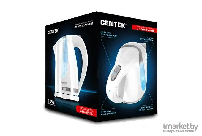 Электрочайник CENTEK CT-0040 White