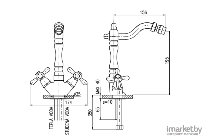 Смеситель Slezak RAV Миссисипи MK120.5/9SM