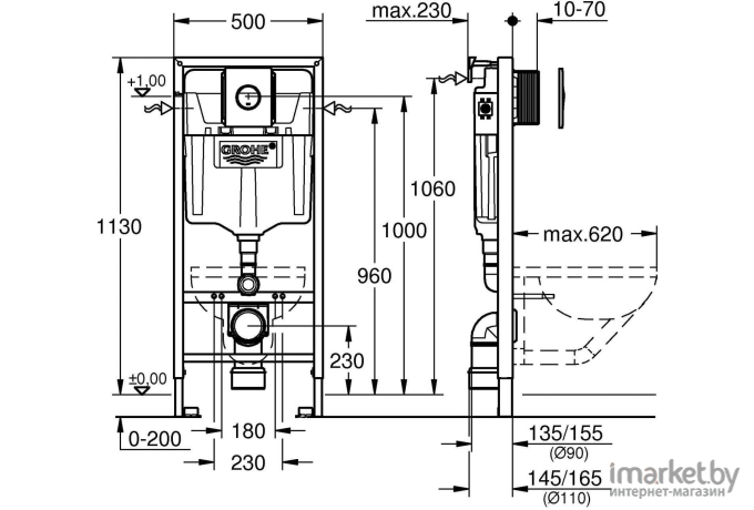 Инсталляция для унитаза Grohe Rapid SL [38813001]