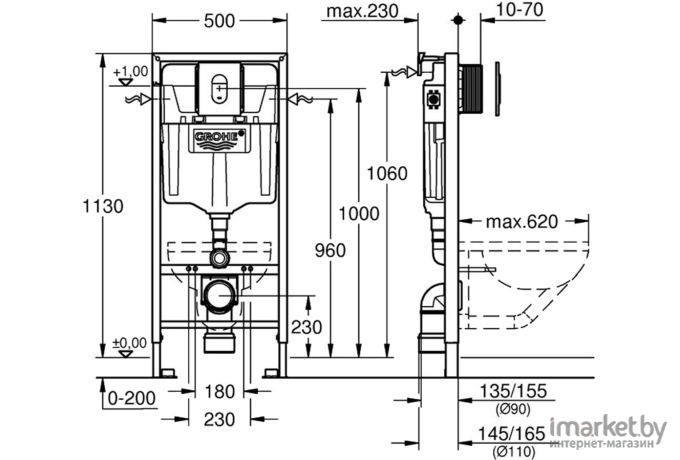 Инсталляция для унитаза Grohe Rapid SL [38929000]