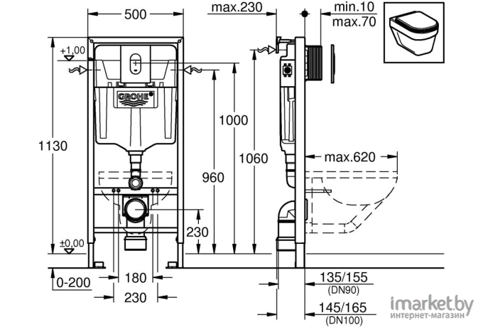 Инсталляция для унитаза Grohe Rapid SL [38929000]