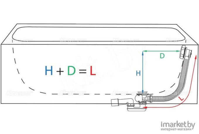 Сифон Alcaplast A55K-100