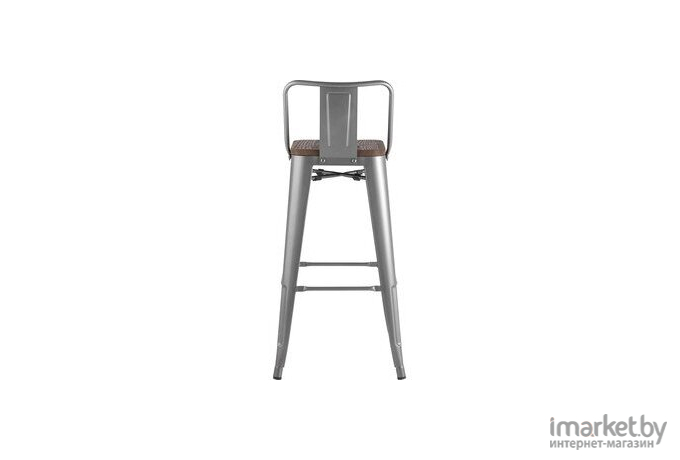 Стул Stool Group Tolix серебристый матовый/темное дерево [YD-H765E-W YG-15]