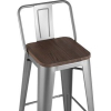 Стул Stool Group Tolix серебристый матовый/темное дерево [YD-H765E-W YG-15]