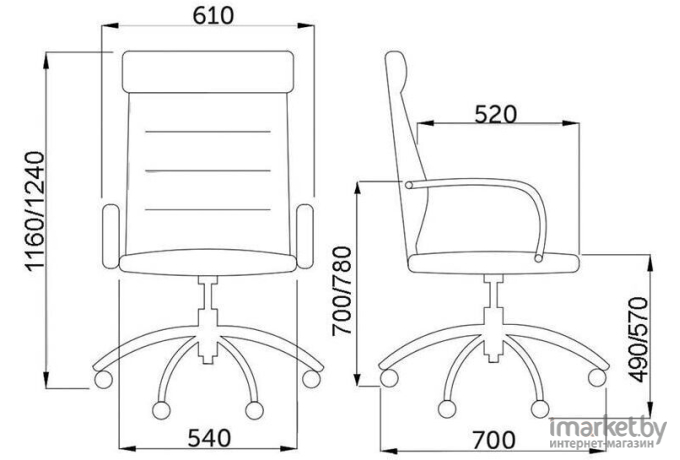 Кресло офисное AksHome Alexander Chrome Eco черный бриллиант